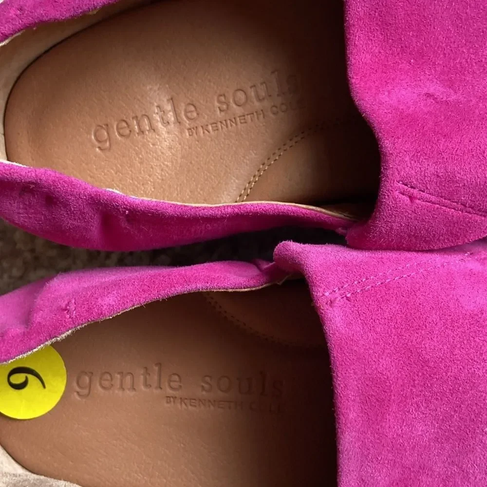 Gentle souls Dark Pink Barbie Suede Lara Sporty Platform Espadrille Loafer